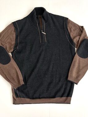 Codice 50% Merino Wool Quarter-Zip Lightweight Sweater - Size L - Mens